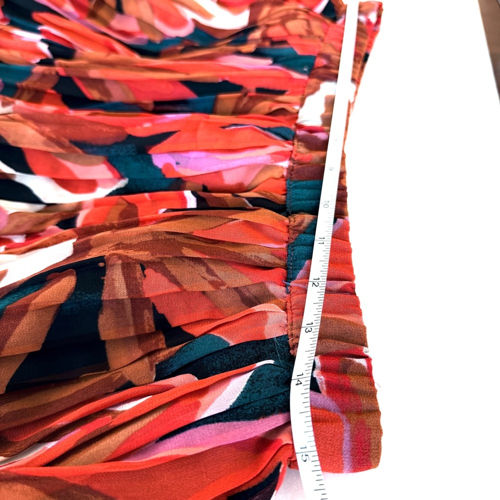 "Who What Wear" Red and Orange Multi Color A-Line Skirt - Picture 4 of 5